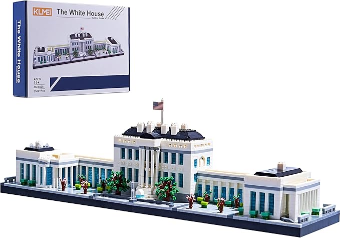 KLMEi Architecture Sets for Adults White House U.S. Capital Collection Building Kit Micro Blocks Famous Landmark, Mini Bricks Toys Presents for Kids 3520 PCS