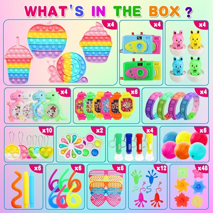 600 Pack Party Favors for Kids 8-12, Fidget Toys Set Sensory Toys Anxiety for Kids and Adults Autism Birthday Gift Classroom Prizes Treasure Box Goodie Bag Stuffers Halloween Christmas Stocking