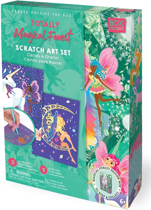 Totally Magical Forest Fairies and Unicorns Scratch Art Kit to Make, Display and Share
