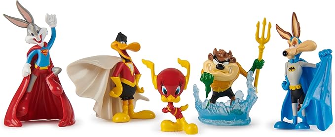 DC Comics, Looney Tunes Mash-Up Pack, Limited Edition WB 100 Yrs Anniversary, 5 Looney Tunes x DC Figures, 4-Inch Superhero Kids Toys for Boys & Girls