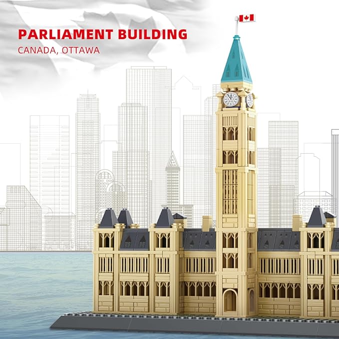 Oichy Parliament Hill Model Building Kits, World Famous Architectural Building Blocks Set, Ottawa Parliament Toy Building Sets for Adults and Kids(608 PCS)