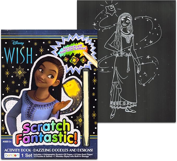 Disney Scratch Art for Girls Kids Toddlers - 3 Scratch Books for Kids Featuring Frozen, Shimmer and Shine and Vampirina with Frozen Stickers (Reveal Books for Kids)