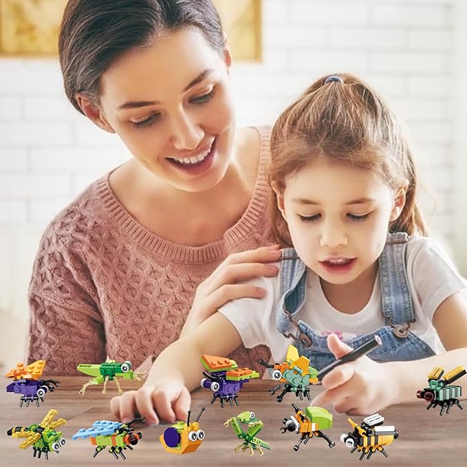 Party Favors for Kids - 12 Pack Animals Building Blocks for Goodie Bags Stocking Stuffers Classroom Prizes Birthday Gifts Toy Building Sets for Kids 6-12yrs