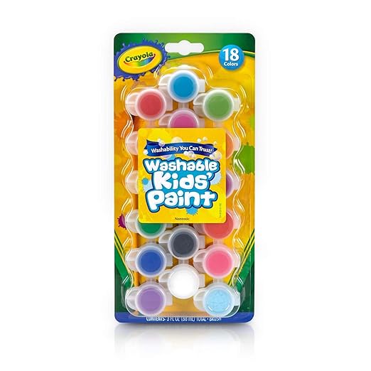 Crayola Washable Kids Paint Assorted Colors, Pack of 2 | Includes 5 Color Flag Set
