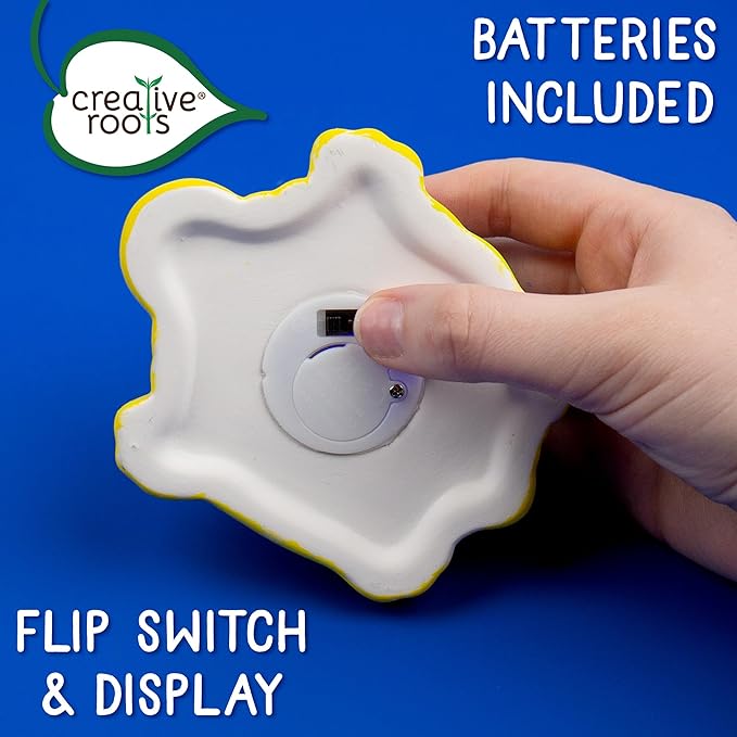 Creative Roots Paint Your Own Light-Up Turtle Stepping Stone, Paintable 3.9 x 4.5-inch Ceramic Light-Up Turtle, Includes 6 Acrylic Paints & Paintbrush, Great Arts and Crafts for Kids Ages 8-12