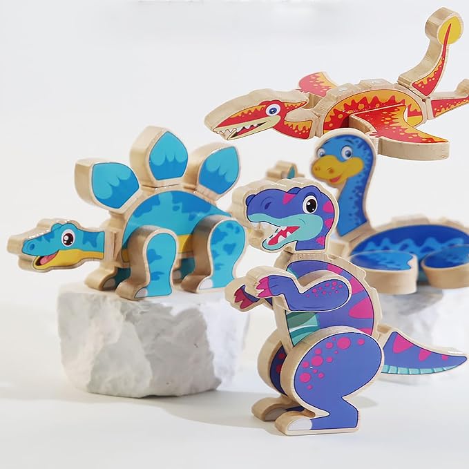 Dinosaur Assembly Magnetic Building Blocks Toys,Dinosaur Snap Together Building Toys for 3-8 Years Old