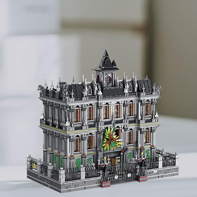 7537 Piece Three Level Madhouse Modular Building Blocks Bricks Set Insane Asylum Hospital Toy Bricks with an LED Lighting