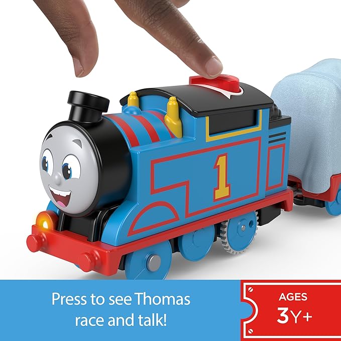 Thomas & Friends Motorized Toy Train Talking Thomas Engine with Sounds & Phrases Plus Cargo for Preschool Kids Ages 3+ Years