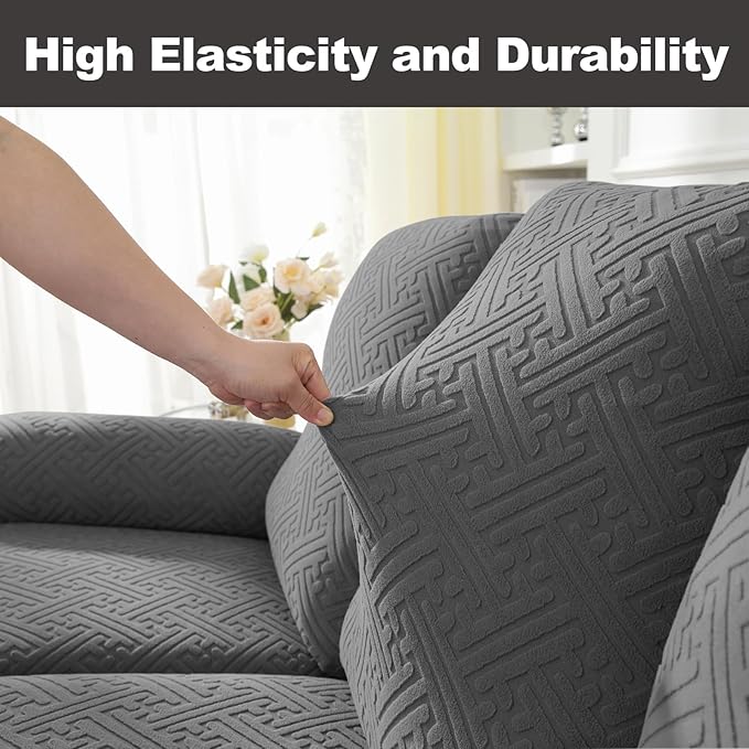 NORTHERN BROTHERS Recliner Chair Covers, Lazy Boy Recliner Covers, Stretchy Cover for Recliner Chairs, Light Gray
