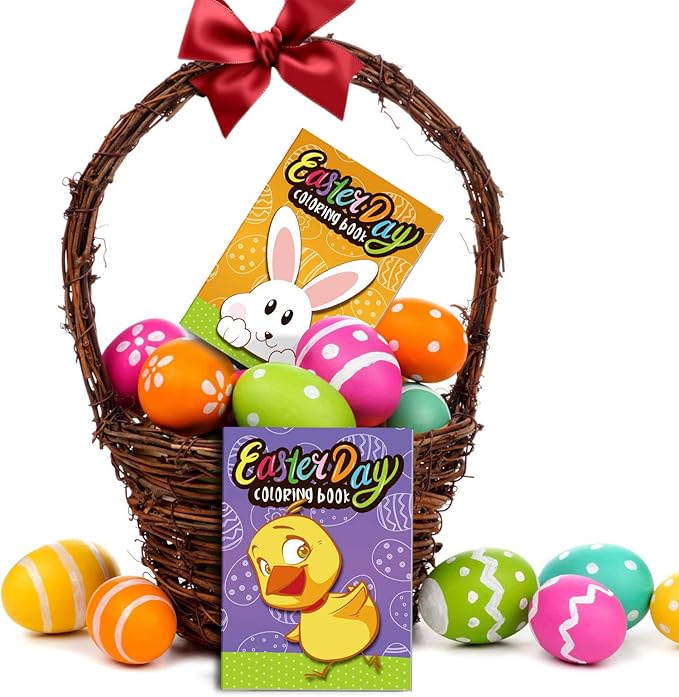 Omgouue Easter Day Coloring Books Kids Indoor Activities at Home Party Favors Supplies 24 Pack