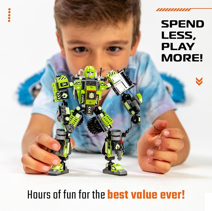 JITTERYGIT Mech Buildable Robot Glow in The Dark STEM Action Figure Toy Set, Cool Space Super Hero Christmas Birthday Gift, Xmas 3 in 1 Present DIY for Boys, Girls, Teen 6 7 8 9 10 Year Olds