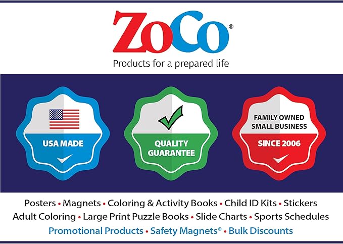 ZOCO - Bike Safety - Educational Coloring Books (50 Bulk Pack, with Crayons) - Bicycle Rules, Road, Helmet Safety - Games, Puzzles, Activities for Kids