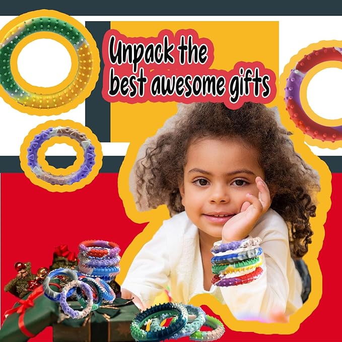 6pcs Random ColorSensory Fidget Toys for Kids Adults ， Stretchy Fidget Bracelet &Texture & Calming Autism Sensory Toys for Special Needs Autistic Children &Calm Down Toy for Toddler Girls Boys