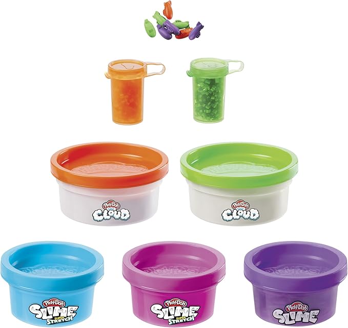 Play-Doh Nickelodeon Slime Rockin' Mix-ins Kit for Kids 4 Years and Up with 5 Colors and 3 Mix-in Bead Varieties, Non-Toxic
