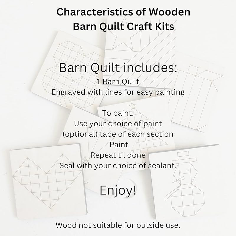 Unfinished Barn Quilt Square Wooden Sign, Country Decor Canvas Quilts Blocks (18 inches, Snowman)