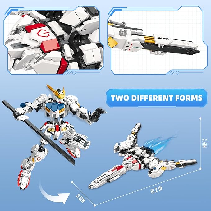 Transforming Robot Building Set for Adults, 2 in 1 City Warrior Mech & Fighter Jet Building Toy Model, 952 Pcs Creative Collectible Gift for Boys Kids 8-12