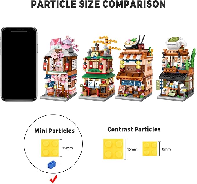 Japanese Street View Shop Bricks, Mini DIY Building Blocks Model MOC Construction Toy (Hot Spring Shop)