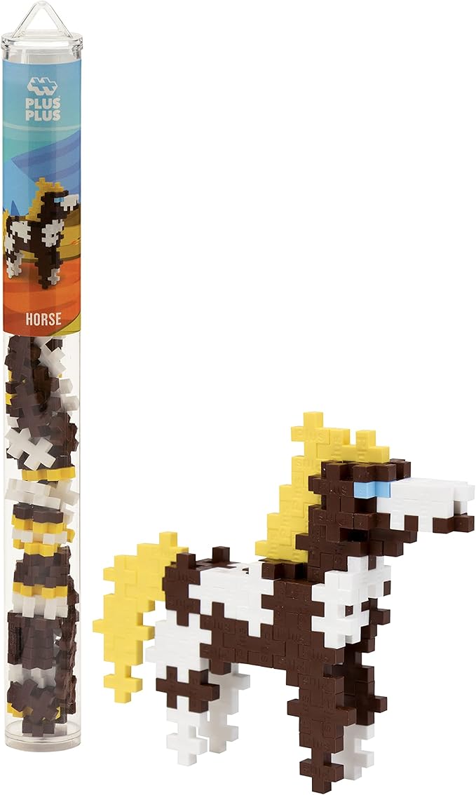 PLUS PLUS Building Block Playset Kit, Themed Figures 3D Puzzle, Fun Stem Toys for Kids, 350 Mini Interlocking Pieces - 5 Tube Bundle, Farm