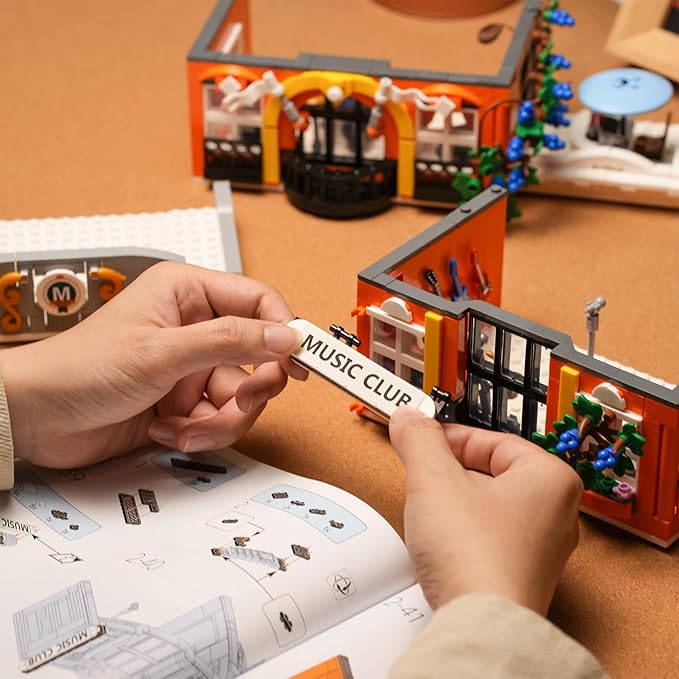 ENJBRICK Flowers City Jazz Club Building Sets for Adutls, Architecture House Building Kit for Boys and Girls 8-14 Years 1683 PCS