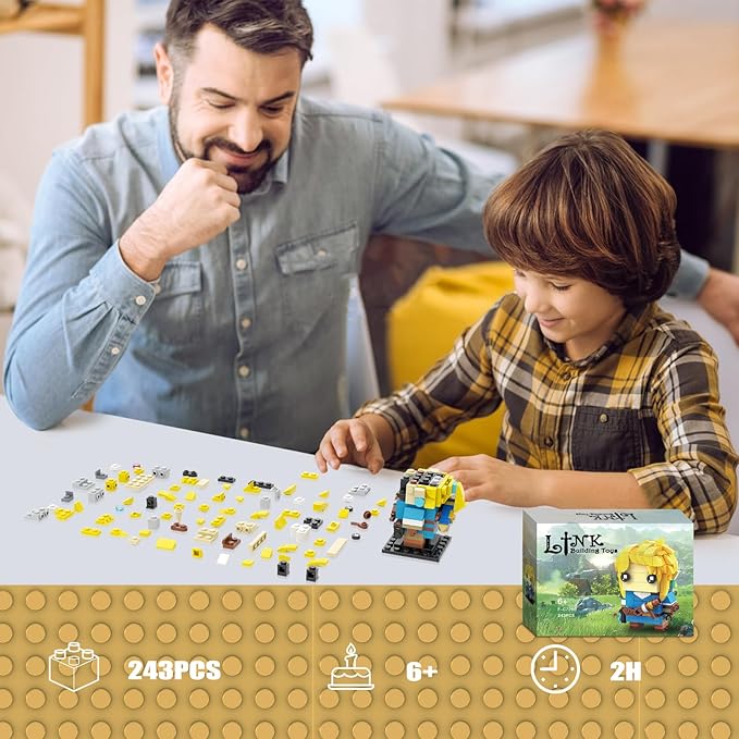 Breath of The Wild Link Building Sets for Adults Kids, Link Minifigure Building Kit,Game Player Collection Creative Building Blocks Model Toys,Compatible with Lego(248PCS)