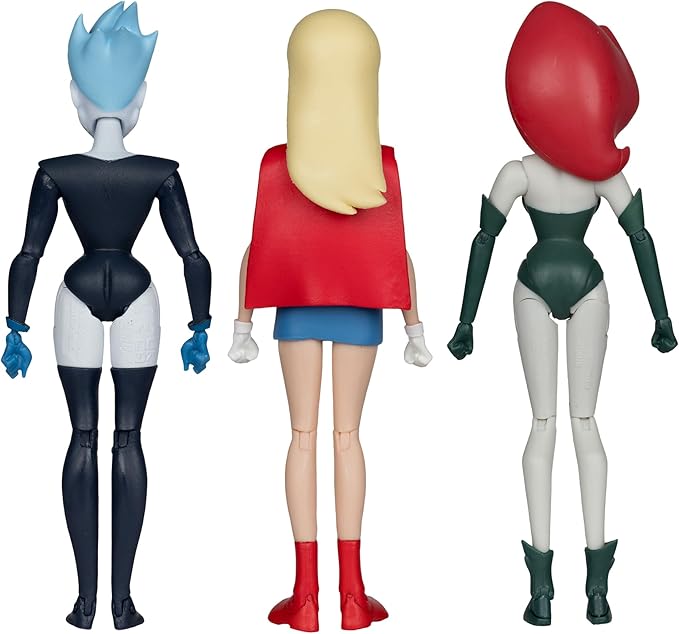 McFarlane Toys - The New Batman Adventures Poison Ivy Live Wire Supergirl (Girls' Night Out) 3pk Gold Label