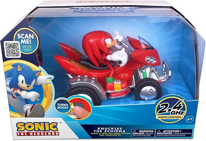 Sonic NKOK Knuckles ATV R/C (with Lights), For Ages 6 and up, Allows Children to Pretend to Drive and Have Fun at the Same Time! Great Item for Kids Red