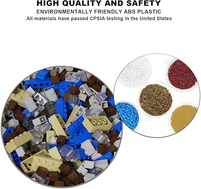 300 Pcs Classic Building Bricks, Brown Bulk Bricks,Compatible with Major Brands Parts and Pieces, Creative Building Block Toys for Boys Girls Ages 6 7 8 9 10 Year Old