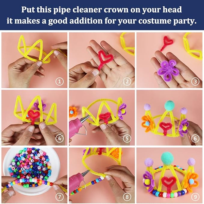 Pipe Cleaners, Pipe Cleaners Craft, Arts and Crafts, Crafts, Craft Supplies, Art Supplies (Sky Blue)…