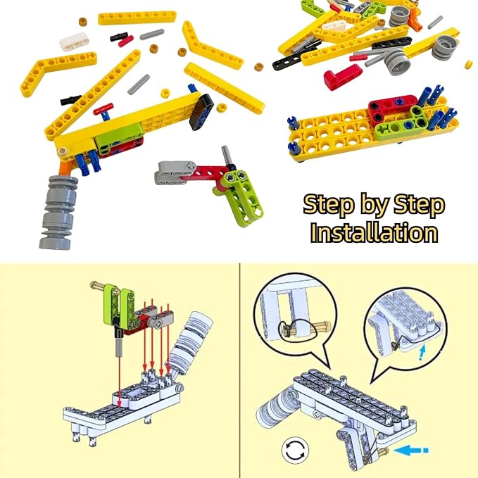 Toy Gun Building Blocks Blaster Assembly Toy Erector Sets Mini Gun Model Kit Construction Set, DIY Nerf Gun Blasting Splicing Brick for Kids Ages 6+ Building Toy for Boys and Girls (Archer60)