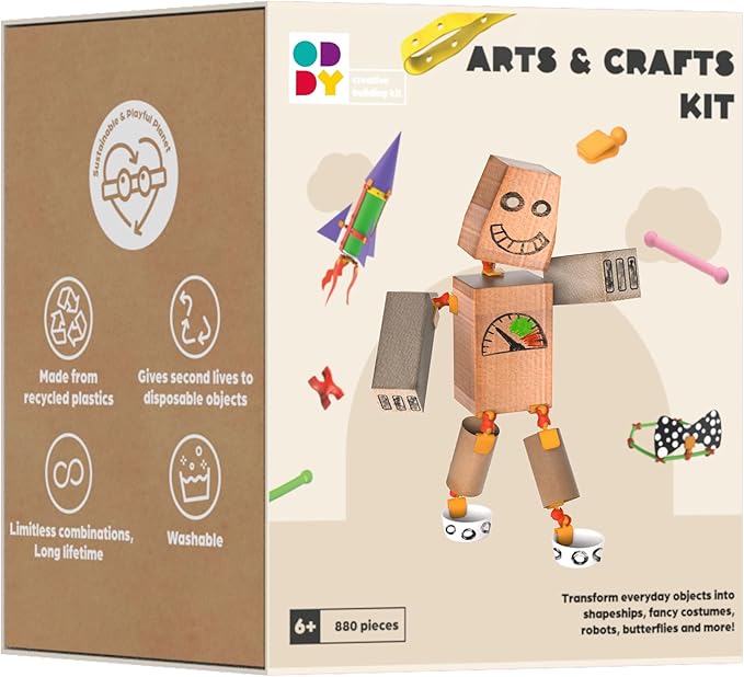 Oddy Arts & Crafts Event Kit - Eco-Friendly 880 Piece STEM Toy Set for Kids 4+