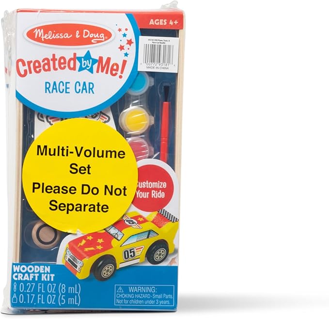 Melissa & Doug Decorate-Your-Own Wooden Craft Kits Set - Plane, Train, and Race Car