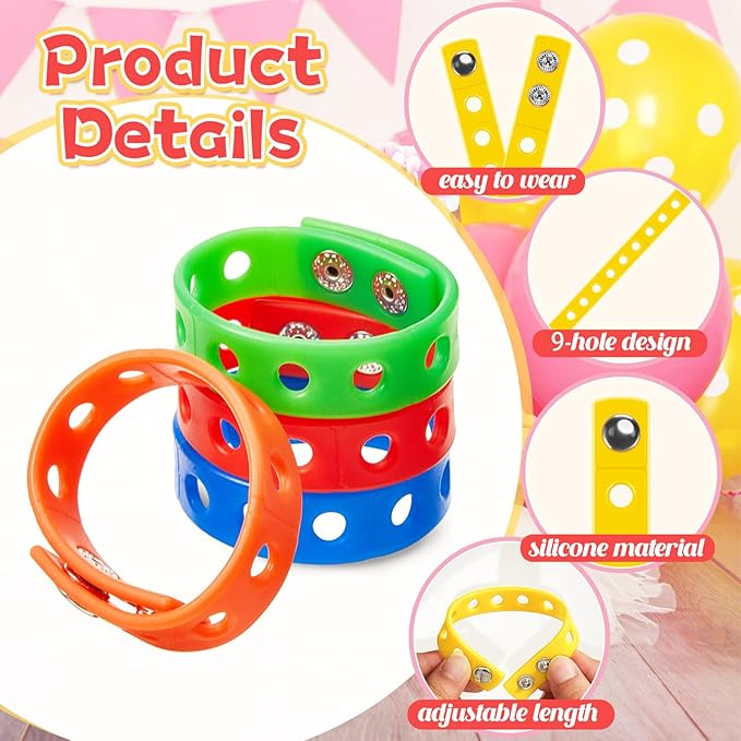 Aoriher 60 Pcs Silicone Charm Bracelet 7 Inch Charm Bracelet Christmas Stocking Stuffers for Kids Adjustable Silicone Wristbands Bulk for Party Supplies Gift