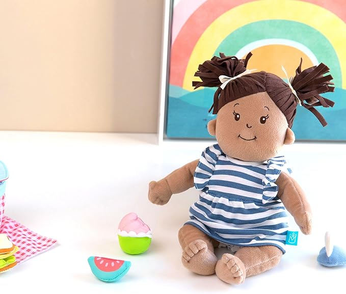 Manhattan Toy Baby Stella Beige with Brown Hair 15" Soft First Baby Doll