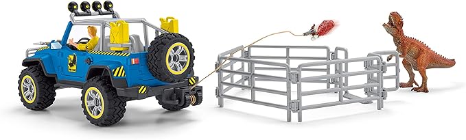 Schleich Dinosaur Toy Truck with Dino Outpost & Giganotosaurus 36- Piece Playset for Kids Ages 4+