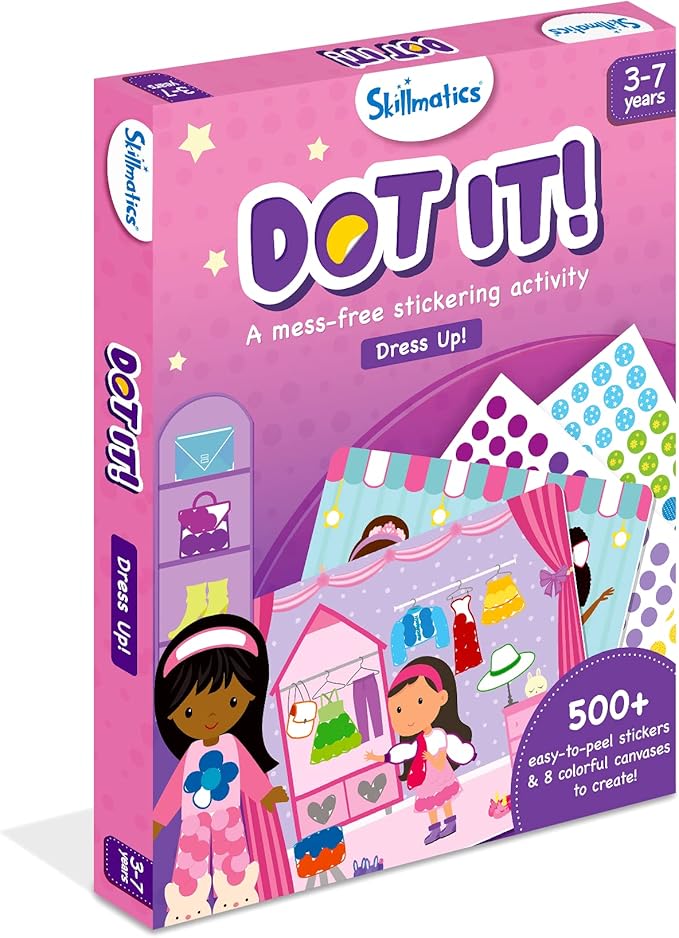 Skillmatics Art Activity - Dot It Dress Up, No Mess Sticker Art for Kids, Scrapbooking, DIY Craft Kits, Gifts for Boys & Girls Ages 3, 4, 5, 6, 7