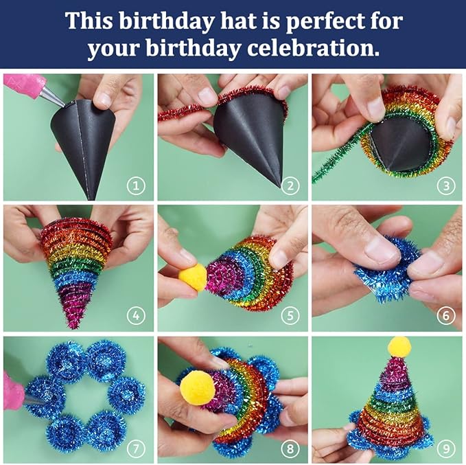 Pipe Cleaners, Pipe Cleaners Craft, Arts and Crafts, Crafts, Craft Supplies, Art Supplies (500 Glitter Pipe Cleaners)…