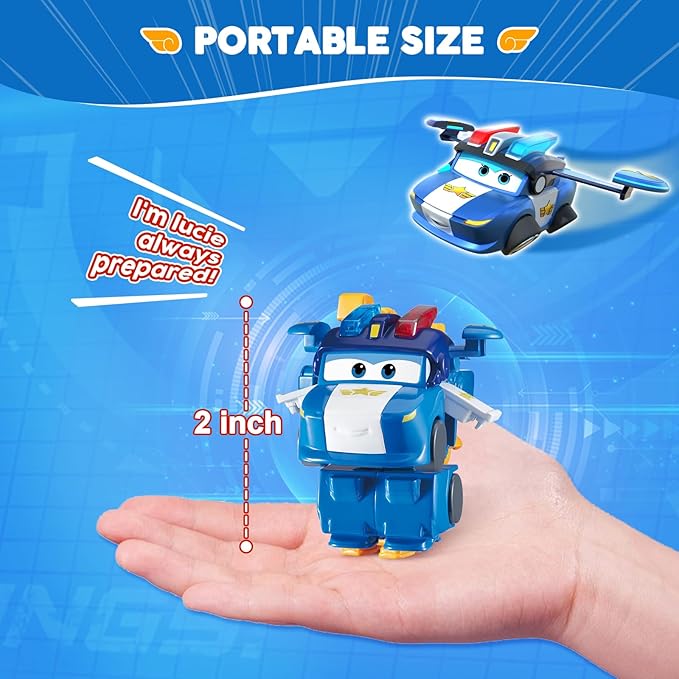Super Wings Transformer Toys, 2 in Lucie Robot Transformer Action Figures, 2-in-1 Mode Robot Transformer Toys for Boys Girls 4-6 6-8, Fun Plane Toys for Boys Toddlers Kids Age 3 4 5 6 7 8