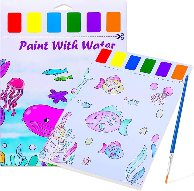 BAOXUE Water Coloring Books for Kids Ages 4-8,Paint with Water Colors Book for Toddlers,Watercolor Painting Paper Gift for Boys Girls 2-4 Years