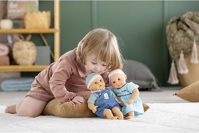 Corolle Bébé Calin Mael Boy Baby Doll - 12" Soft Body Doll with Blue Outfit, Sleeping Eyes That Open and Close, Vanilla Scented, Mon Premier Poupon Collection for Ages 18 Months and up