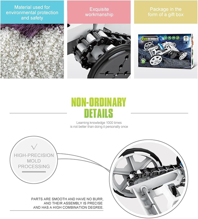 STEM Kits for Kids, 4WD Climbing Robotics STEM Projects for Kids Ages 8-12 | Electronics Circuits Engineering and Science Experiments for Teens | DIY STEM Toys for Boys and Girls