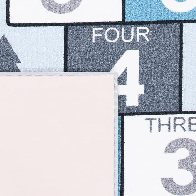 SAFAVIEH Kids Playhouse Collection Accent Rug - 3'3" x 5'3", Grey & Blue, Non-Shedding Machine Washable & Slip Resistant Ideal for High Traffic Areas for Boys & Girls in Playroom (KPH226F)
