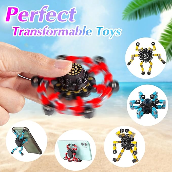 Transformable Fidget Spinners 3 Pcs for Kids and Adults Stress Relief Sensory Toys for Boys and Girls Fingertip Gyros for ADHD Autism for Kids