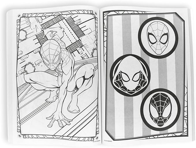 Disney Studios Spiderman Stickers Activity Set - Bundle Includes Spiderman Stickers, Spiderman Coloring Book, Superhero Door Hanger, Thank You Card Craft