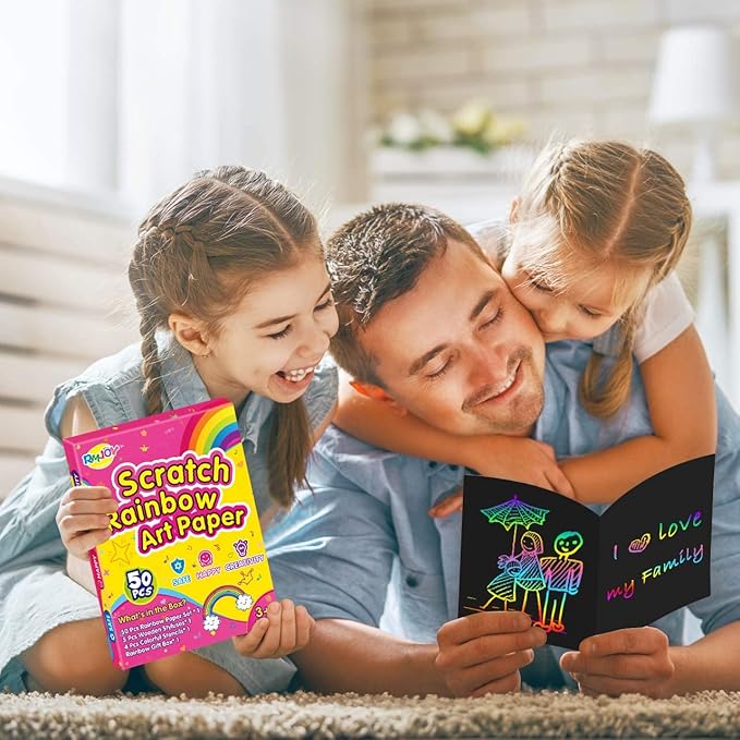 Rainbow Scratch Off Paper for Kids: Easter Crafts Gifts for Kids 60pcs Magic Arts Supplies for Age 3-12 Teen Toys Games for Valentines Birthday Christmas Basket Stuffers |Party Favors(Girls)