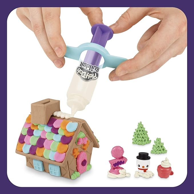 Play-Doh Builder Gingerbread House Toy Building Kit for Kids 5 Years and Up with 6 Non-Toxic Play-Doh Colors - Easy to Build DIY Craft Set (Amazon Exclusive)
