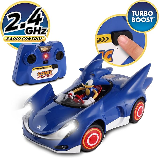 Sonic and Sega All Stars Racing Remote Controlled Car - Sonic the Hedgehog, For Ages 6 and up, Allows Children to Pretend to Drive and Have Fun at the Same Time!