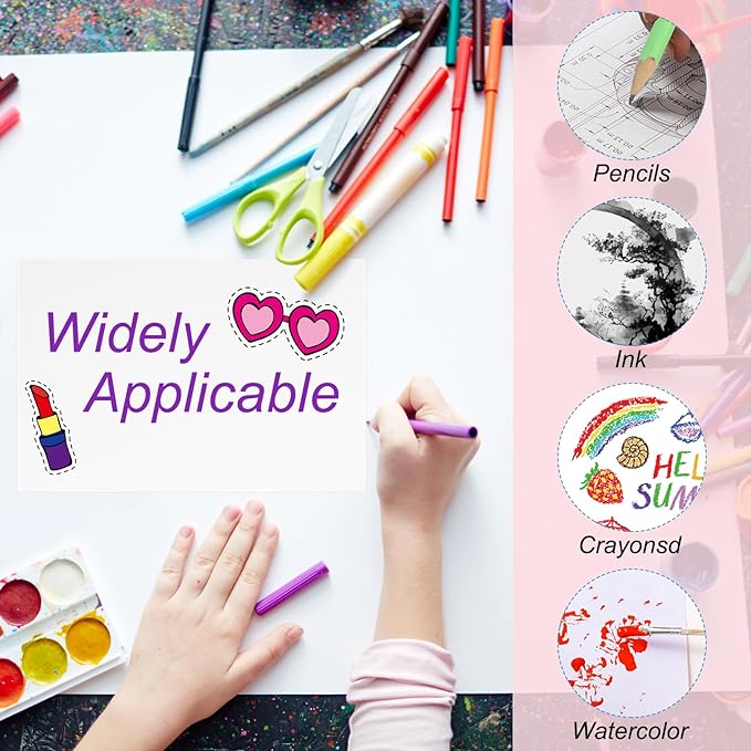 PATIKIL 50 Sets Pure Cotton Watercolor Cards 140lb/300 GSM Postcards with Envelopes for Art Painting Creative Thank Notes, 5x7 Inch