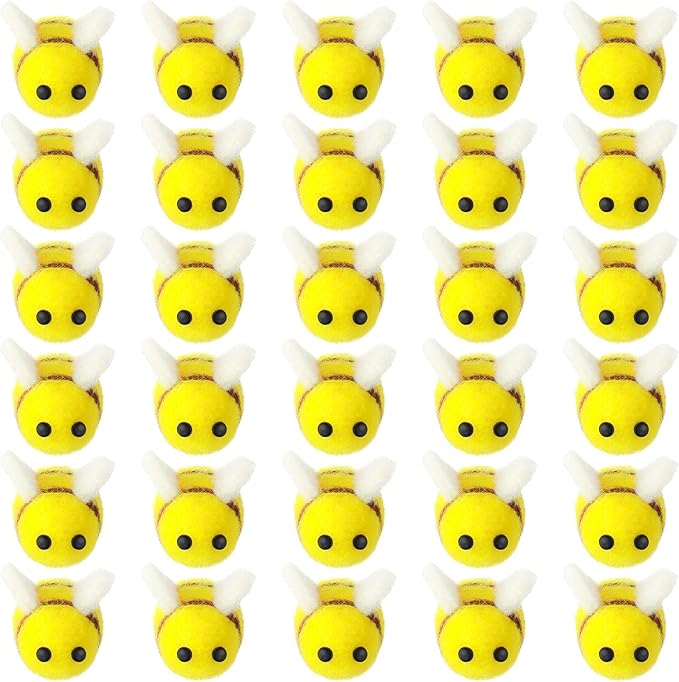 Skylety Wool Felt Bees Mini Crafts Cute Plush Toy Crafts Honey Bee for Crafts DIY Baby Shower Gender Reveal Gift Bee Themed Party Favors Jewelry Accessory Tiered Tray Decoration (30 Pieces)
