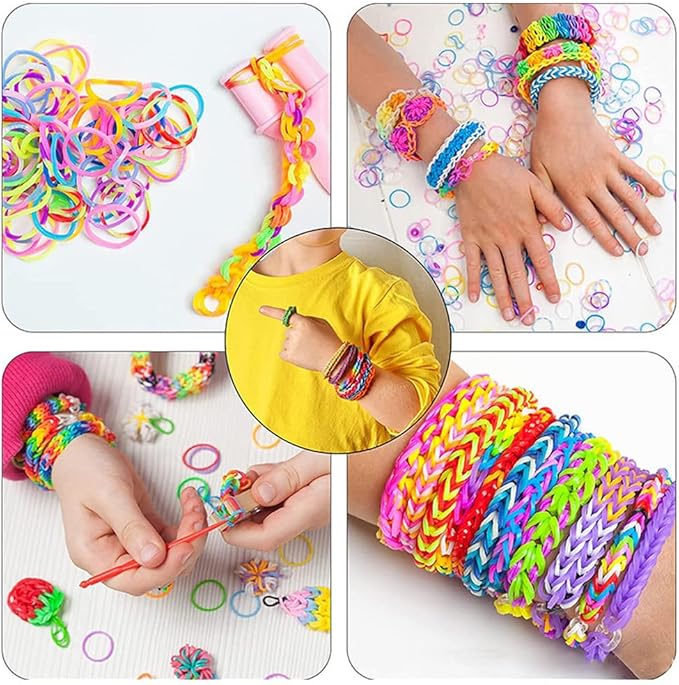 3000PCS Loom Rubber Bands Kit with 75 Clips,5 Hooks, Premium Bracelet Making Kit for Kids Weaving DIY Crafting Gift(Dark Blue)