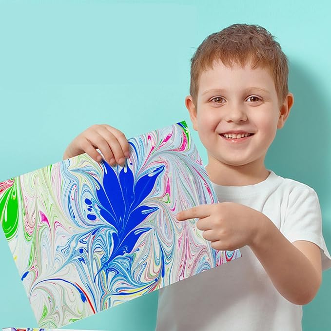 Ysguyyz 12 Colors Water Marbling Paint Kit for Kids Ages 6 7 8 9 10 11 12 | Fun Arts and Crafts Set for Boys & Girls for Creative Play